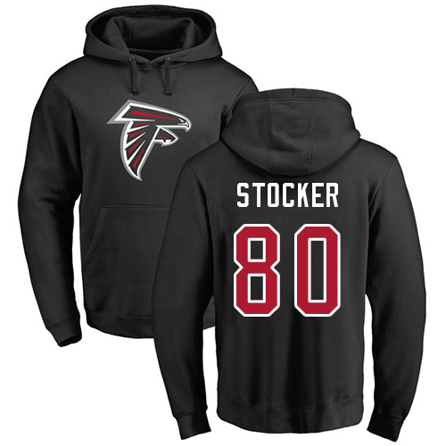 Atlanta Falcons Men Black Luke Stocker Name And Number Logo NFL Football #80 Pullover Hoodie Sweatshirts->atlanta falcons->NFL Jersey